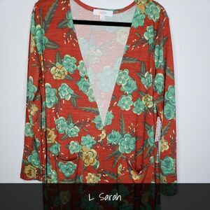 LuLaRoe Sarah Large Floral Tropical Red NEW